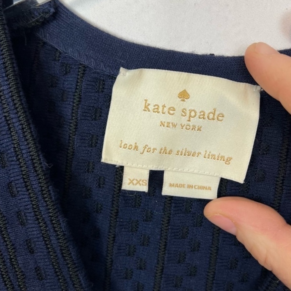 Kate Spade Navy Blue Women’s Sleeveless V-Neck Sweater Dress Size XXS - Picture 12 of 12